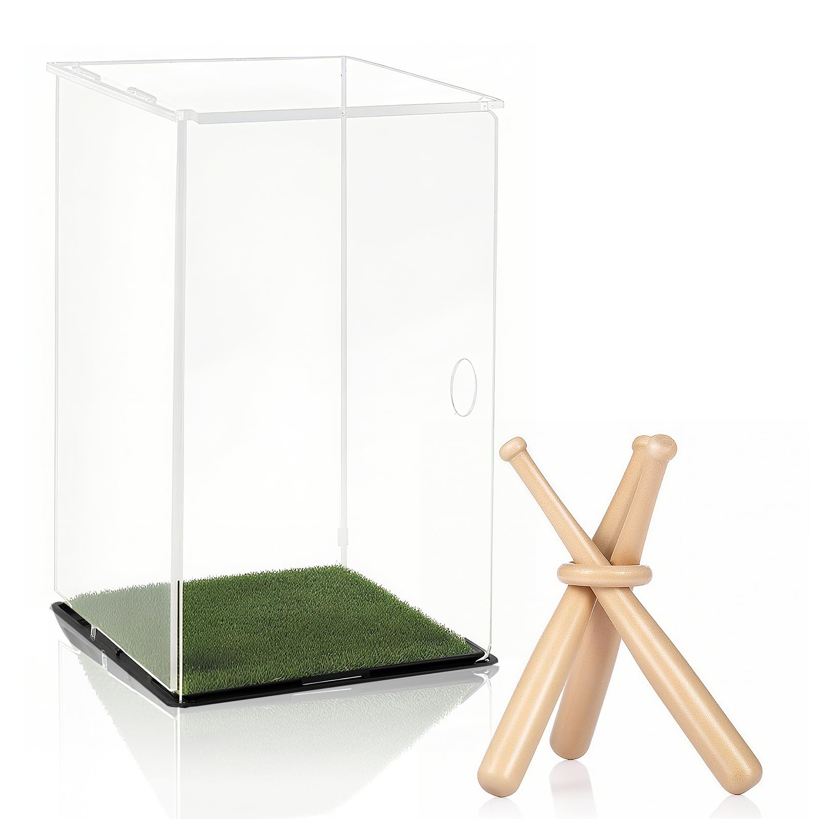 Premium Baseball Display Case Integrated with Baseball Stand: A Acrylic Showc…