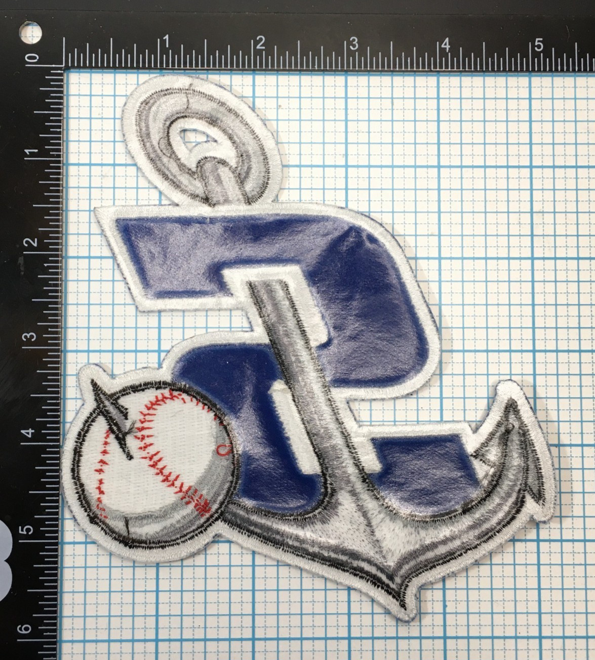 STOCKTON PORTS CALIFORNIA MINOR LEAGUE BASEBALL 6″ BP JERSEY TEAM LOGO PATCH