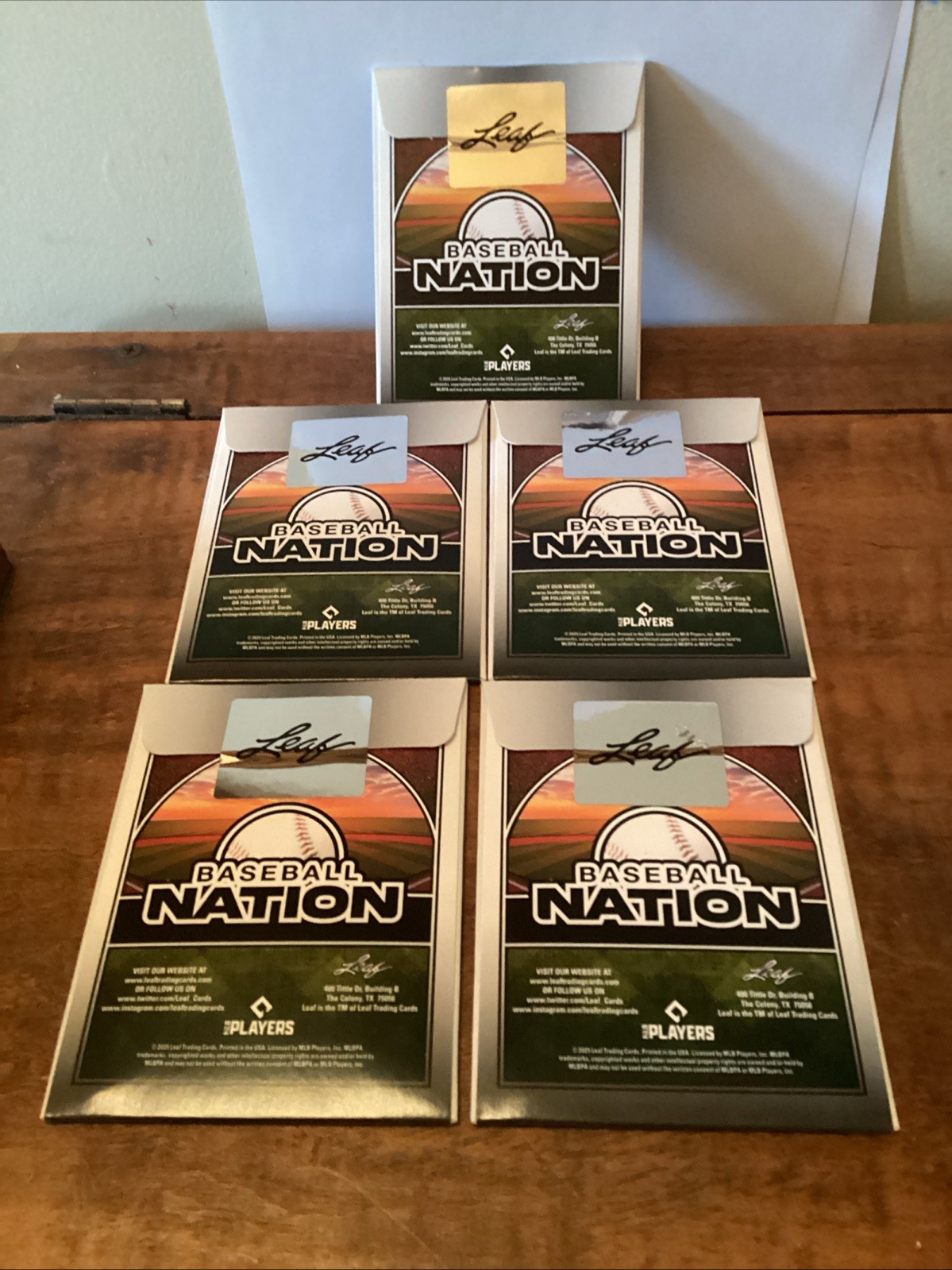 Lot of 5 Unopened 2025 Leaf Baseball Nation 1/1 Pre Production Proof Packs