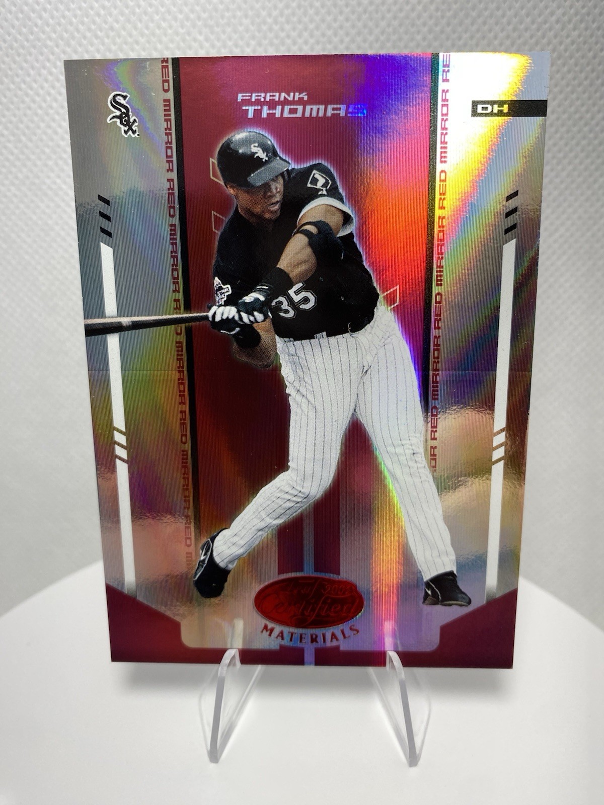2004 Leaf FRANK THOMAS Certified Materials MIRROR RED #62 Rare SP #’d 77/100 HOF