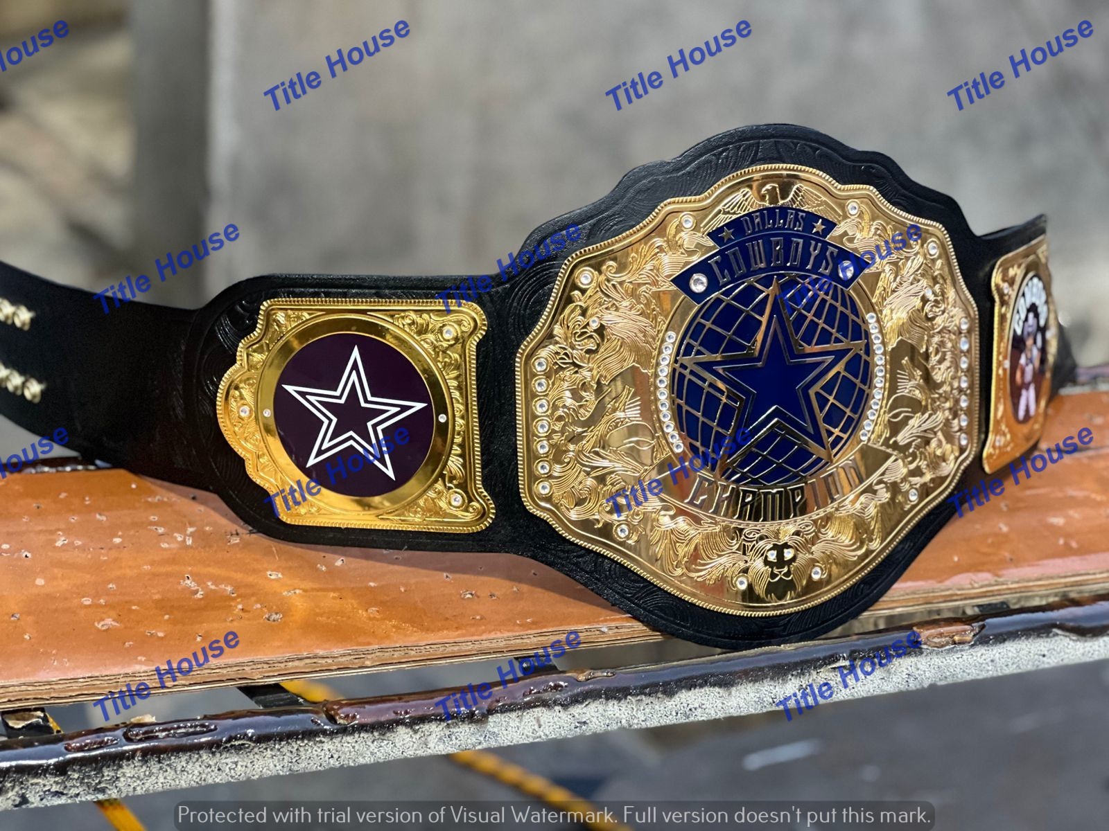 Custom Dallas cowboy team World Championship Belt Adult Size 2MM Brass