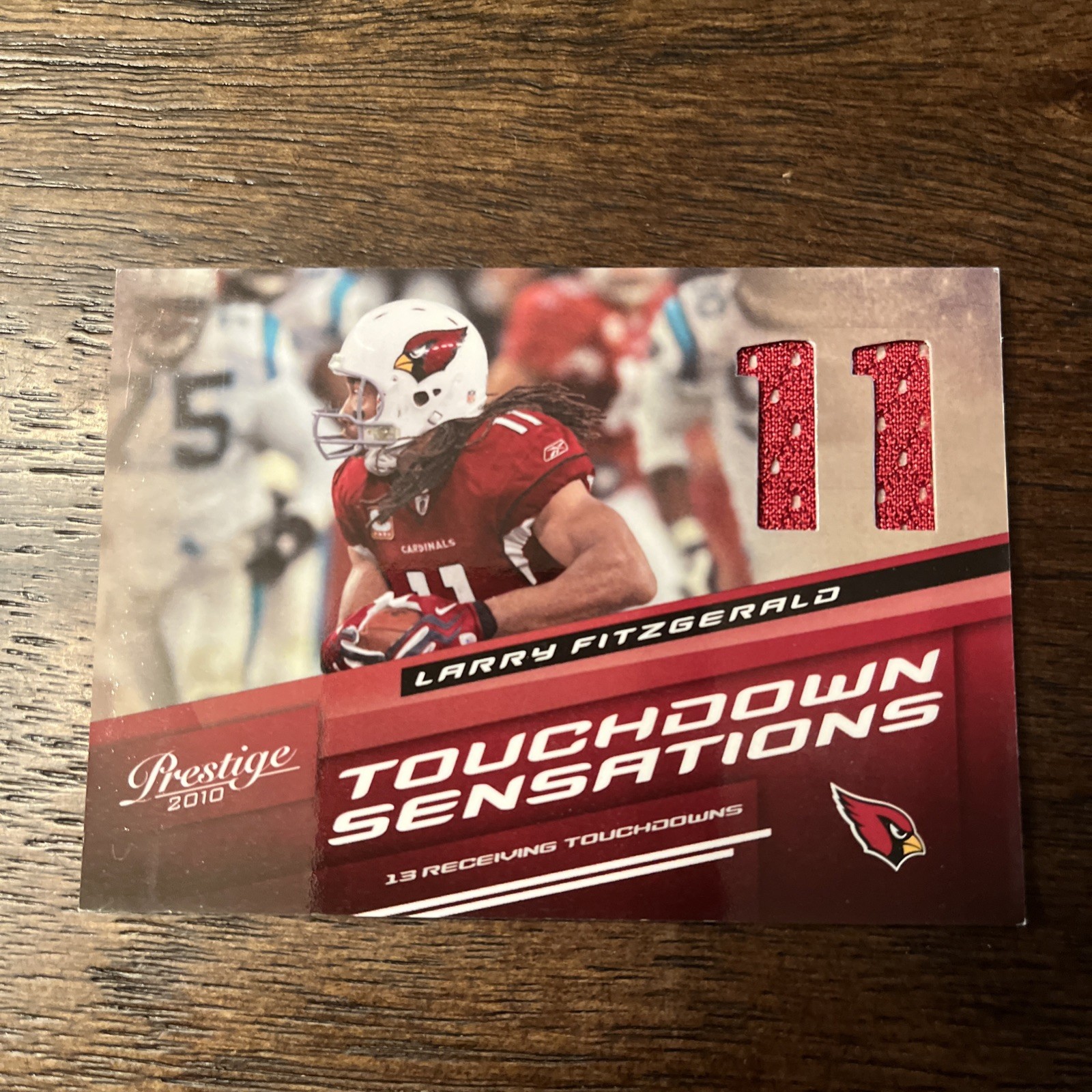 2010 Playoff Prestige Touchdown Sensations Larry Fitzgerald Die-Cut Jersey /250