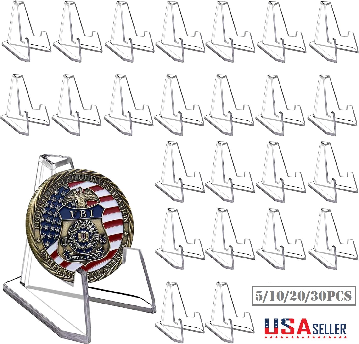 30Pcs Large Size Trading Card Stands Most Durable Display Coins Cards Holder USA