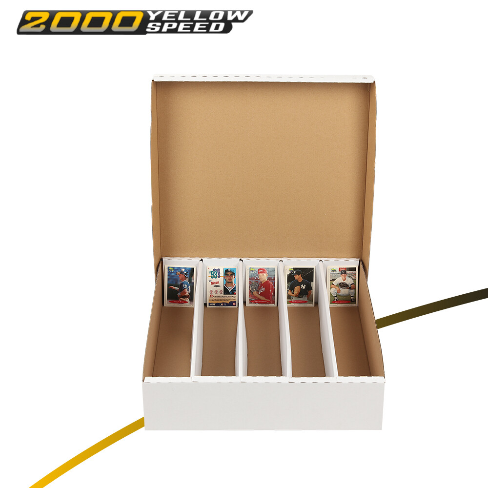 (1) 5000 COUNT 5 ROW HALF LID TRADING CARD CARDBOARD STORAGE BOX HOLDER