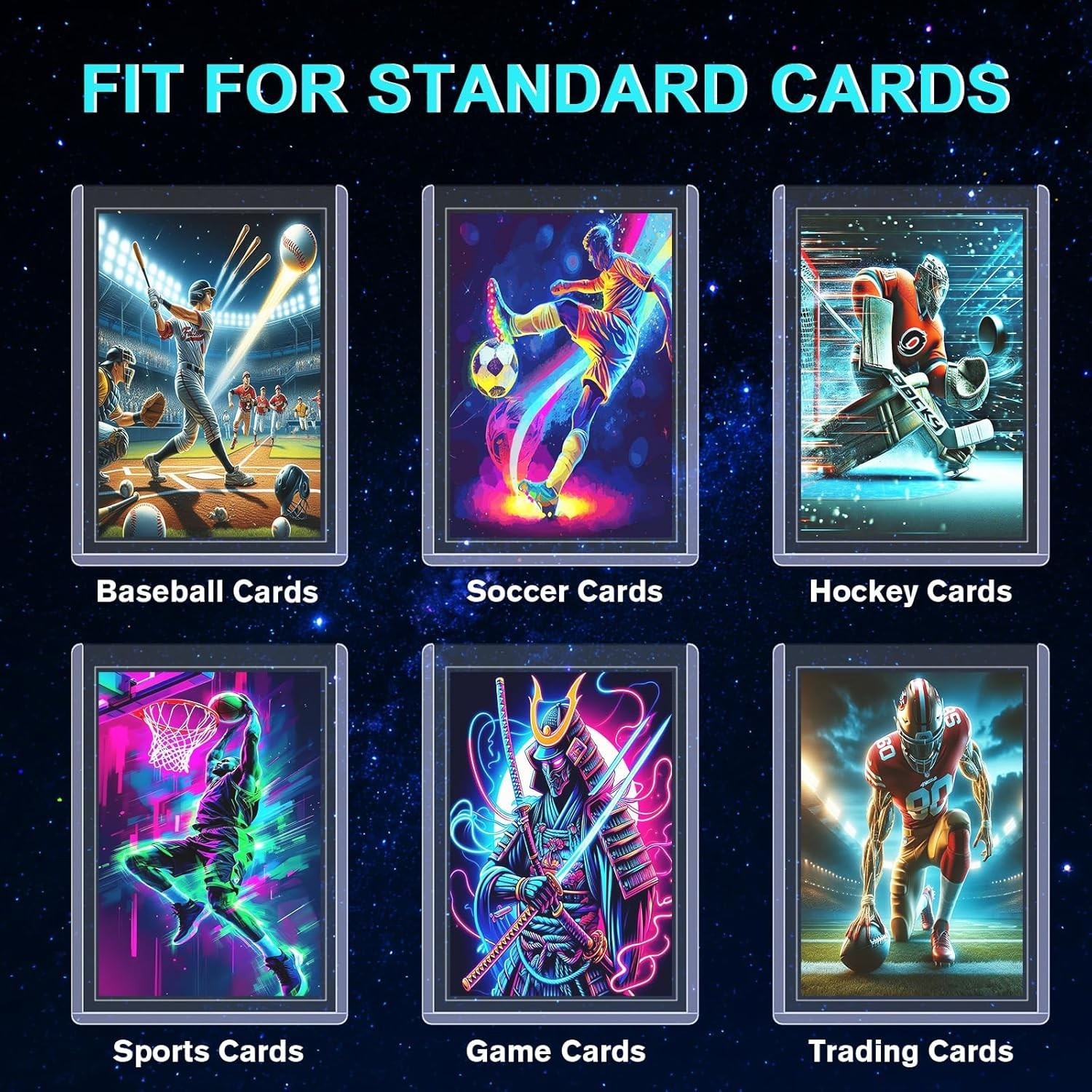 Trading Card Sleeves Hard Plastic Clear Case Holder 200 Baseball Cards Topload!!