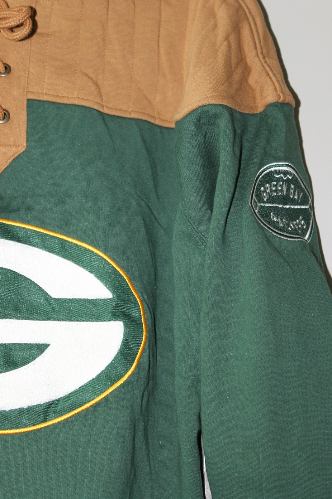 New NFL Green Bay Packers old time jersey style mid weight cotton hoodie men’s L