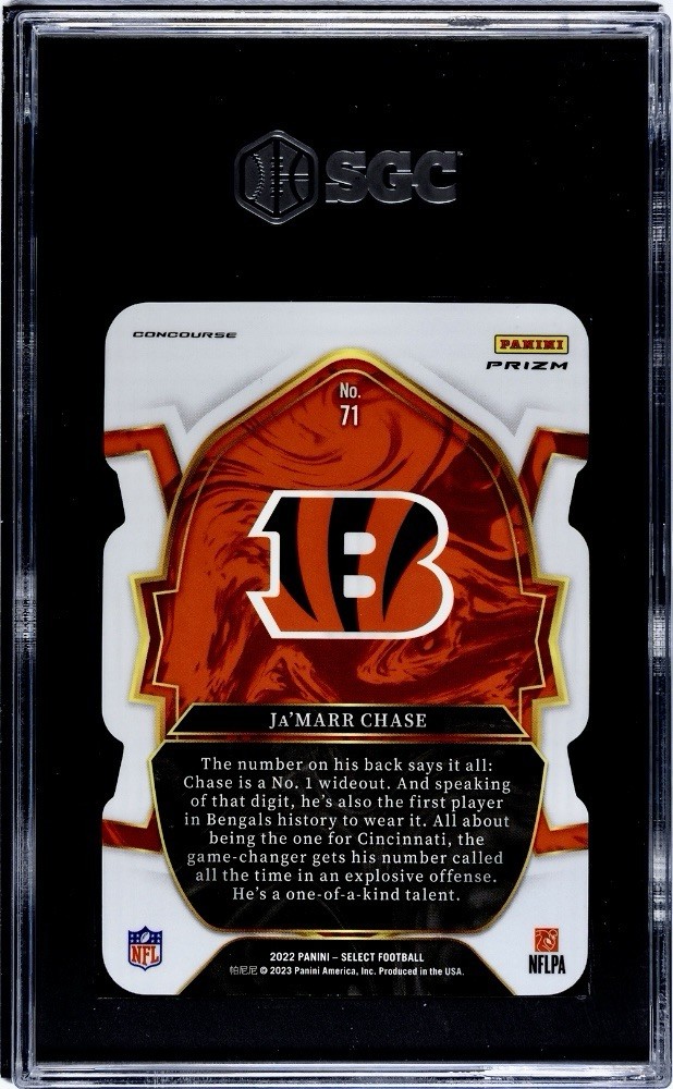 2022 Select Ja’Marr Chase #71 Green & Yellow Holo Die-Cut, SGC Grade (9.5) 🔥
