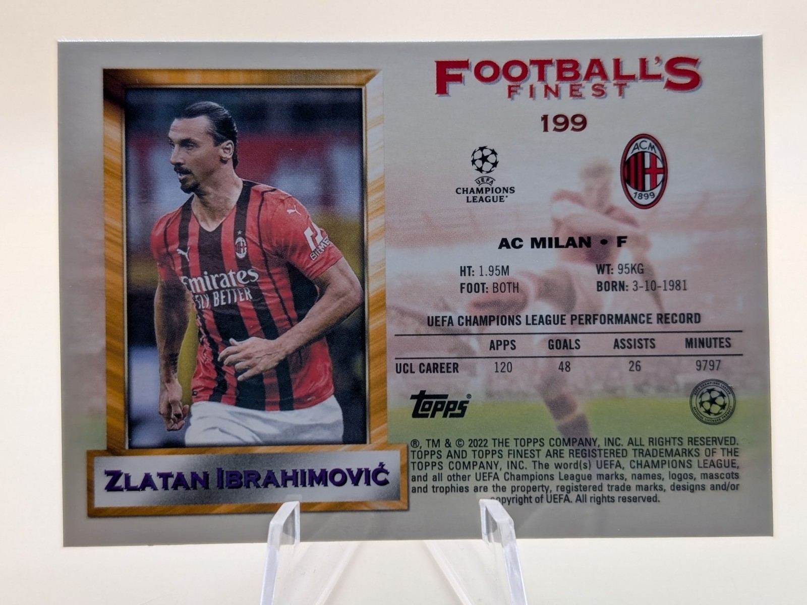 2021-22 Football’s Finest Flashbacks UEFA All-Stars Zlatan Ibrahimovic #199