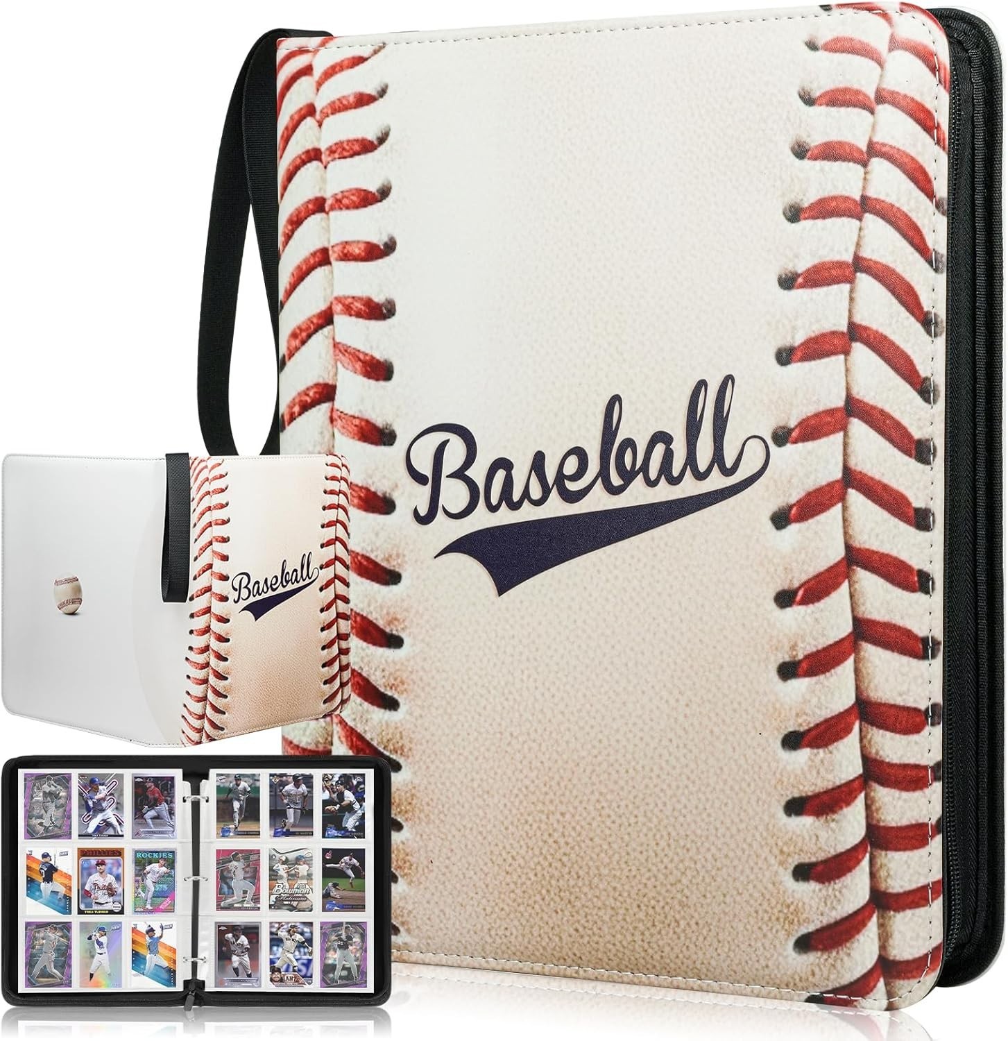 1080 Pockets Baseball Card Binder 9 Pocket, Trading Card Binder With 60 Remov…