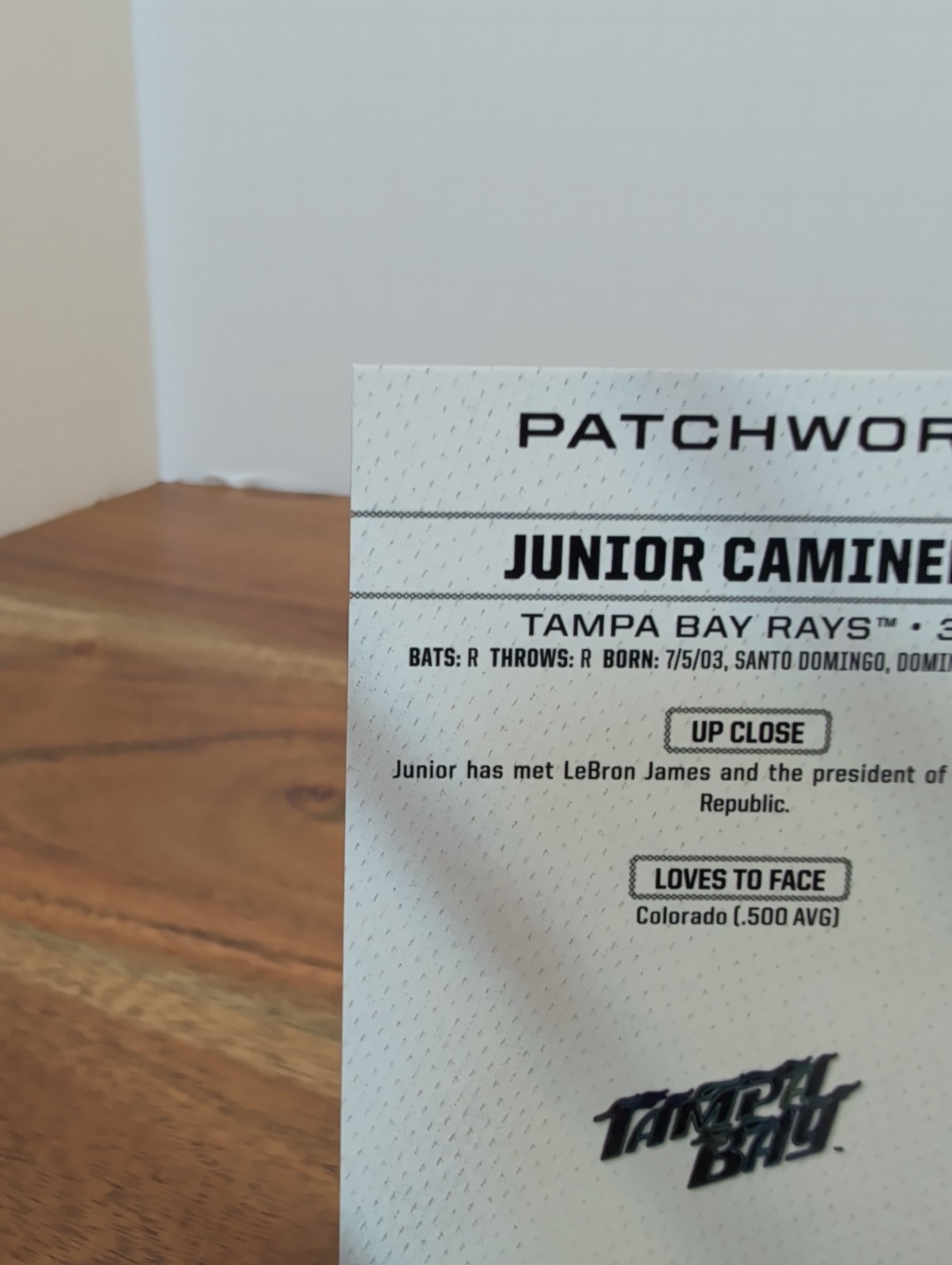 2026 Bowman Chrome Junior Caminero Patchwork Case Hit Insert Card SSP P-26 Nice!