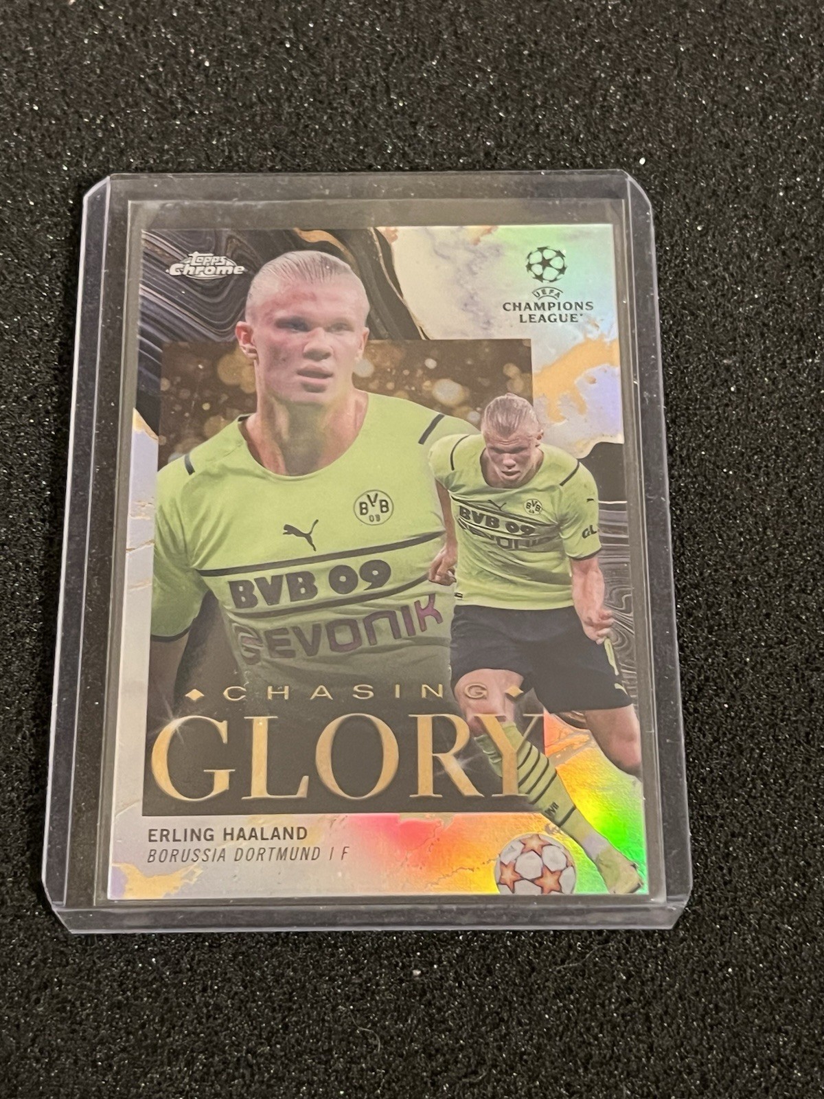 Erling Haaland 2021-22 Topps Chrome UCL Chasing Glory Insert #CG-1