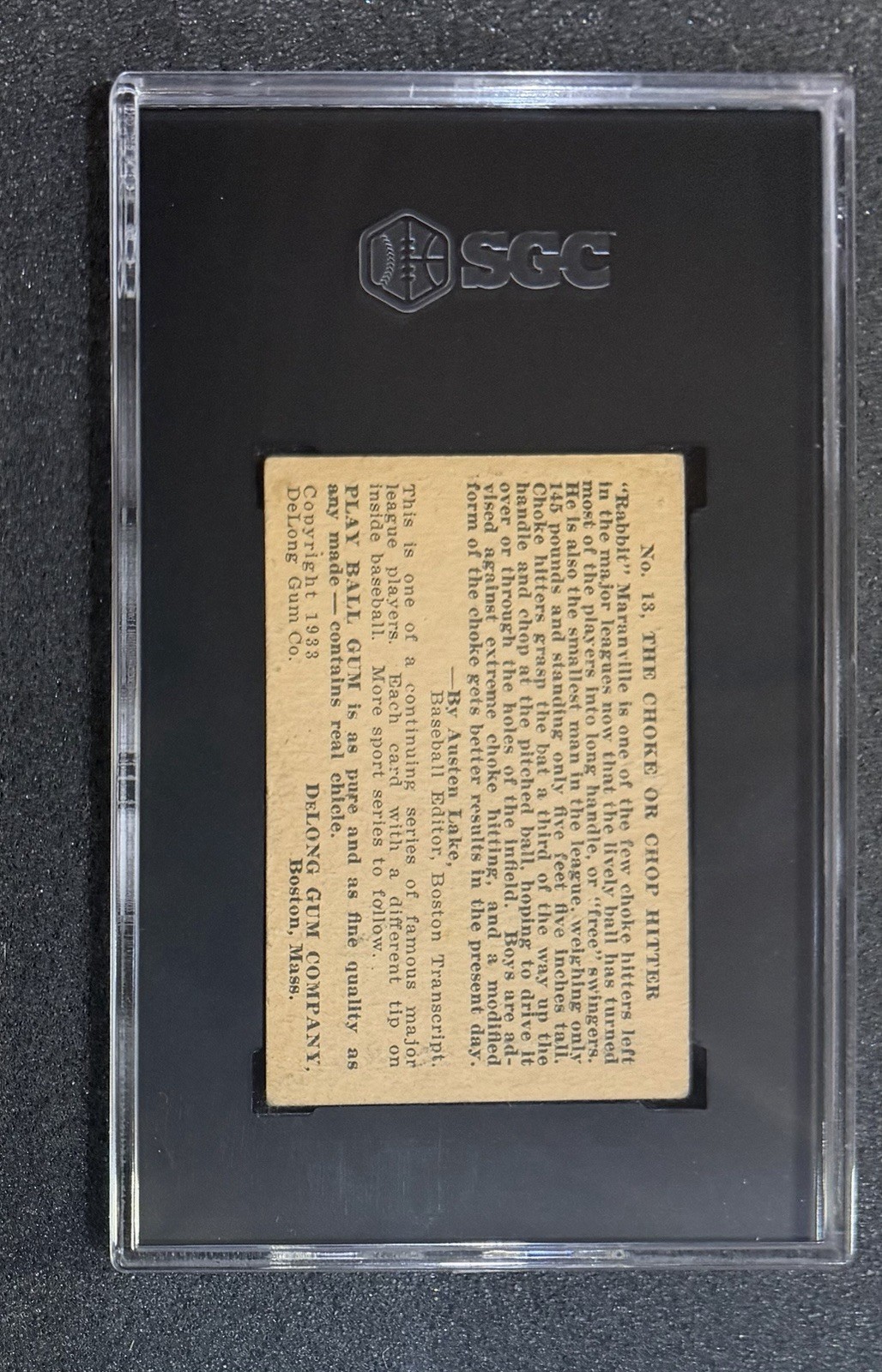 1933 Delong – #13 Rabbit MARANVILLE – SGC 3