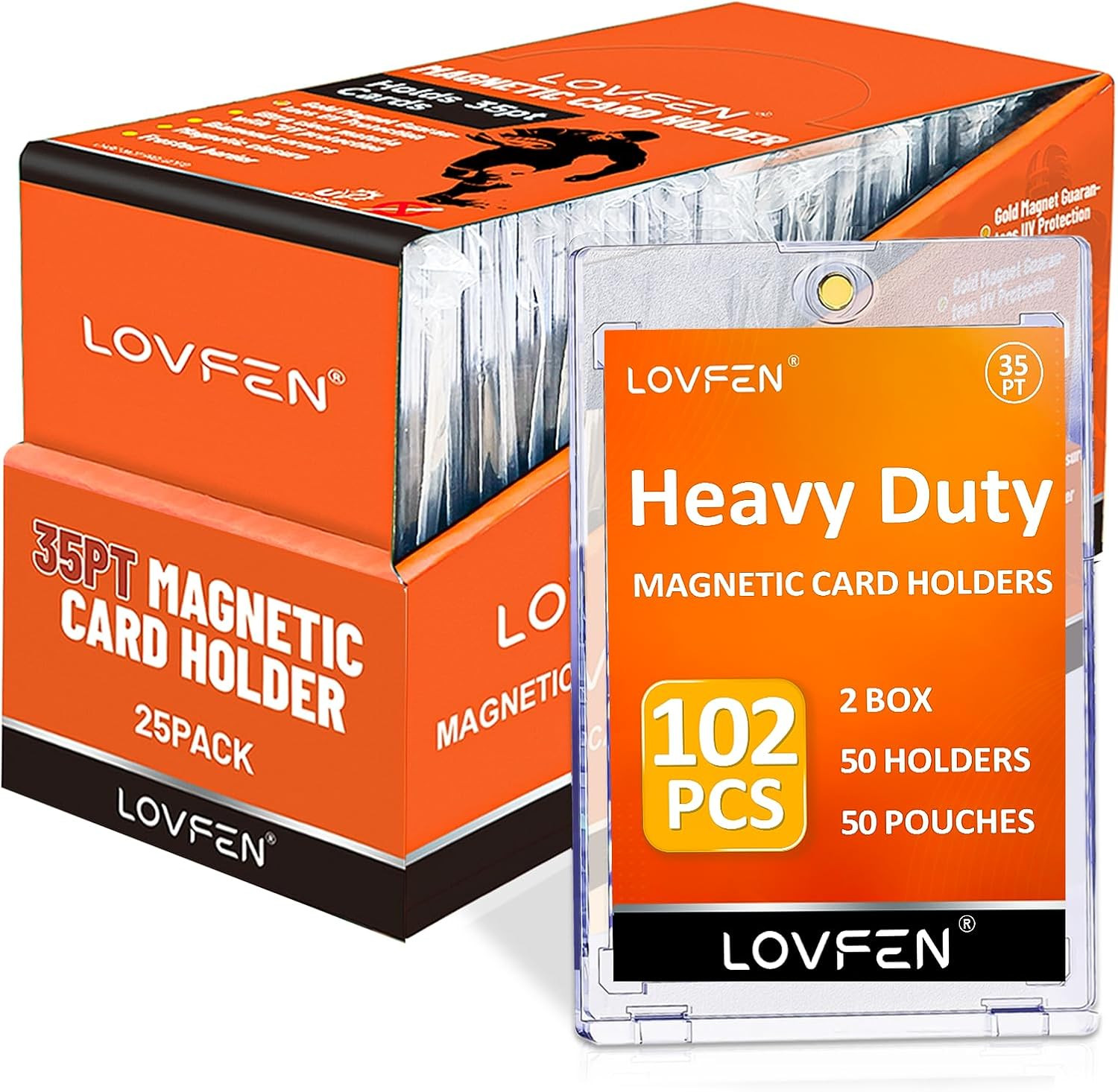 50Ct Super Strong 35Pt Magnetic Card Holders for Trading Cards, Sports Card Mag