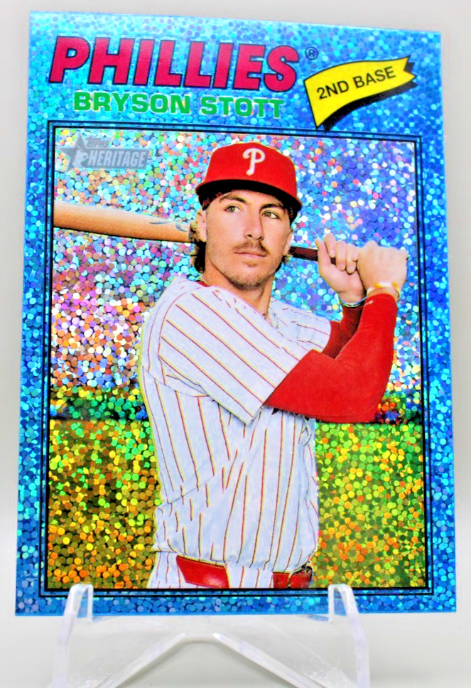 2026 Topps Heritage – Bryson Stott #382 Light Blue Sparkle Refractor Phillies
