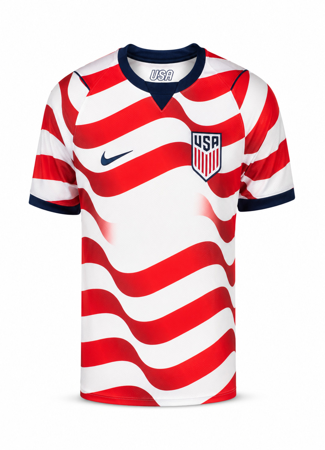 Unisex Adult USA Style Soccer Jersey, Red White Striped Fan Shirt NWT All Sizes