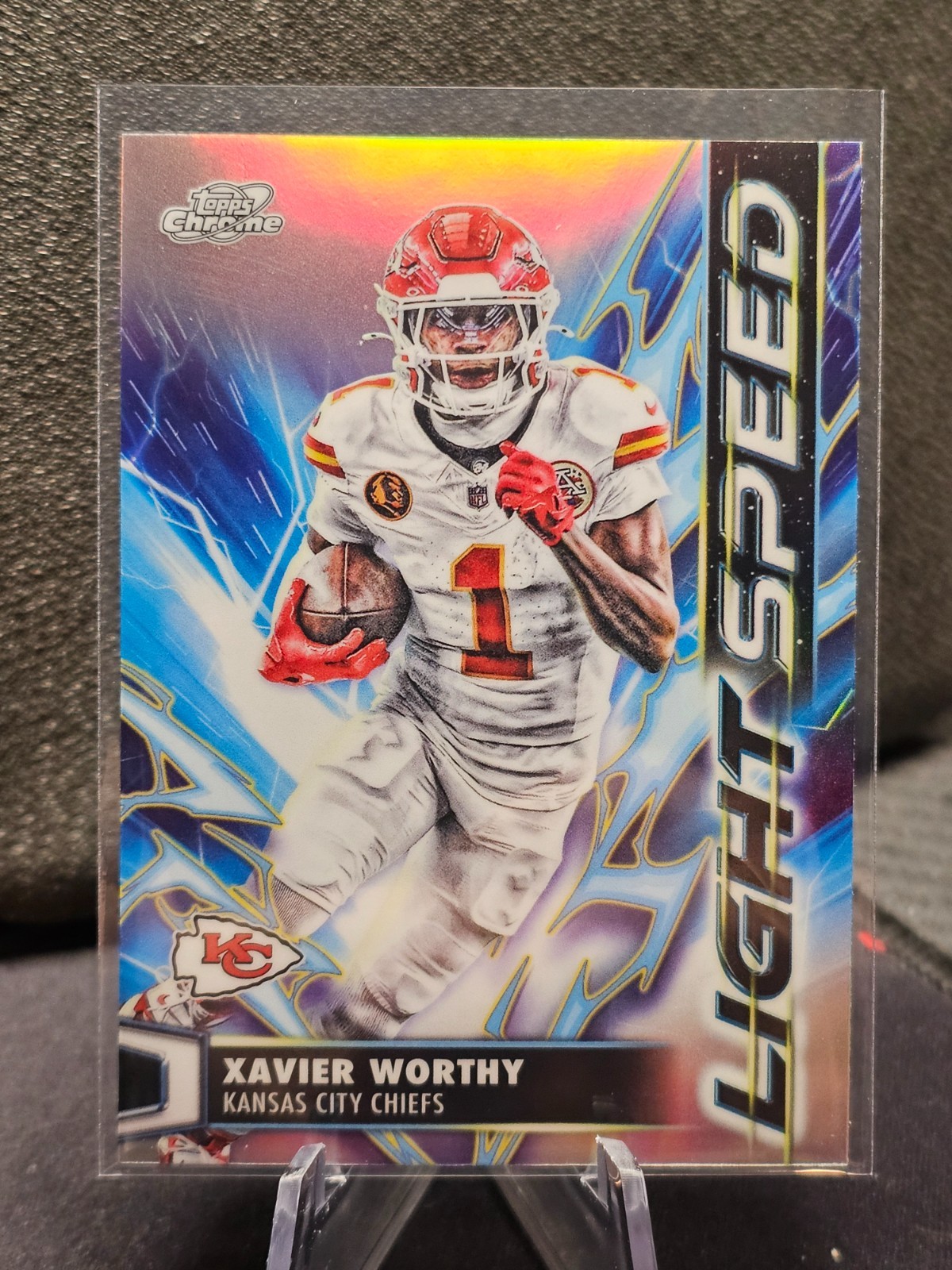 2025 Topps Chrome Cosmic #LS-28 Xavier Worthy Light Speed