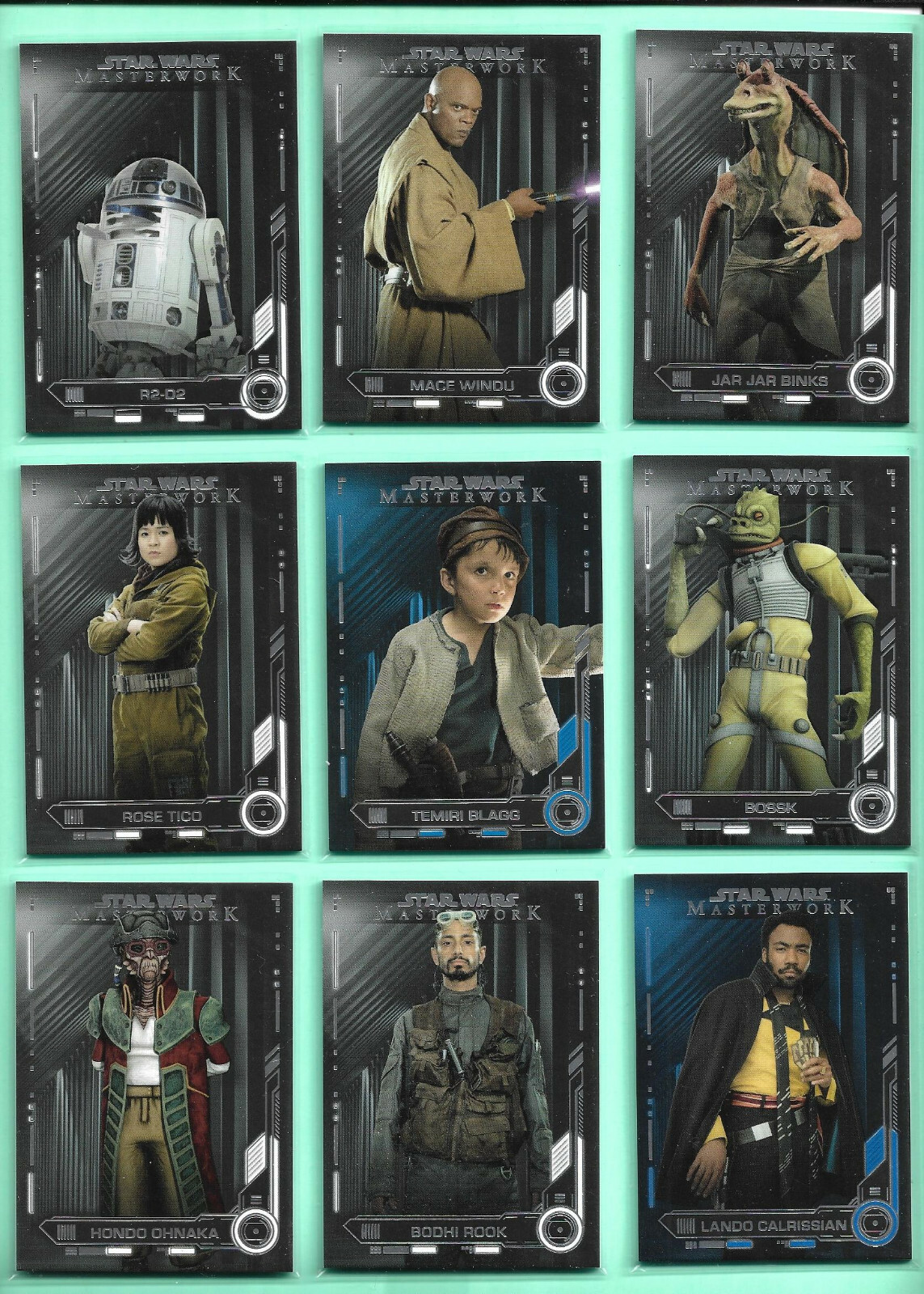 Star Wars 2019 Masterwork U PICK Base Cards Blue Parallels R2-D2 Mace Jar ETC