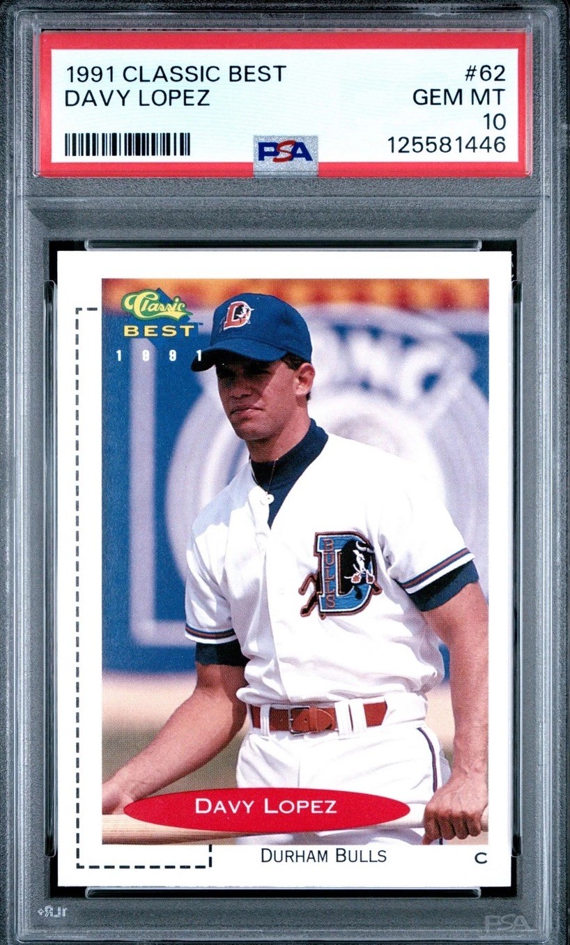 JAVY LOPEZ RC 1991 Classic Best Minor League #62 ERROR “Davy” PSA 10 Braves⚾️🪓