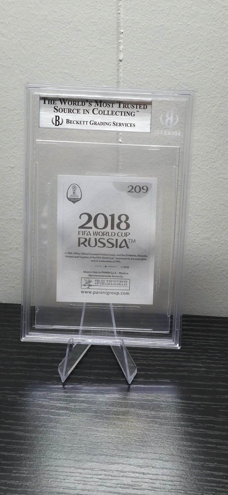 2018 Panini World Cup Kylian Mbappe – France RC Stickers Pink Back #197 BGS 9