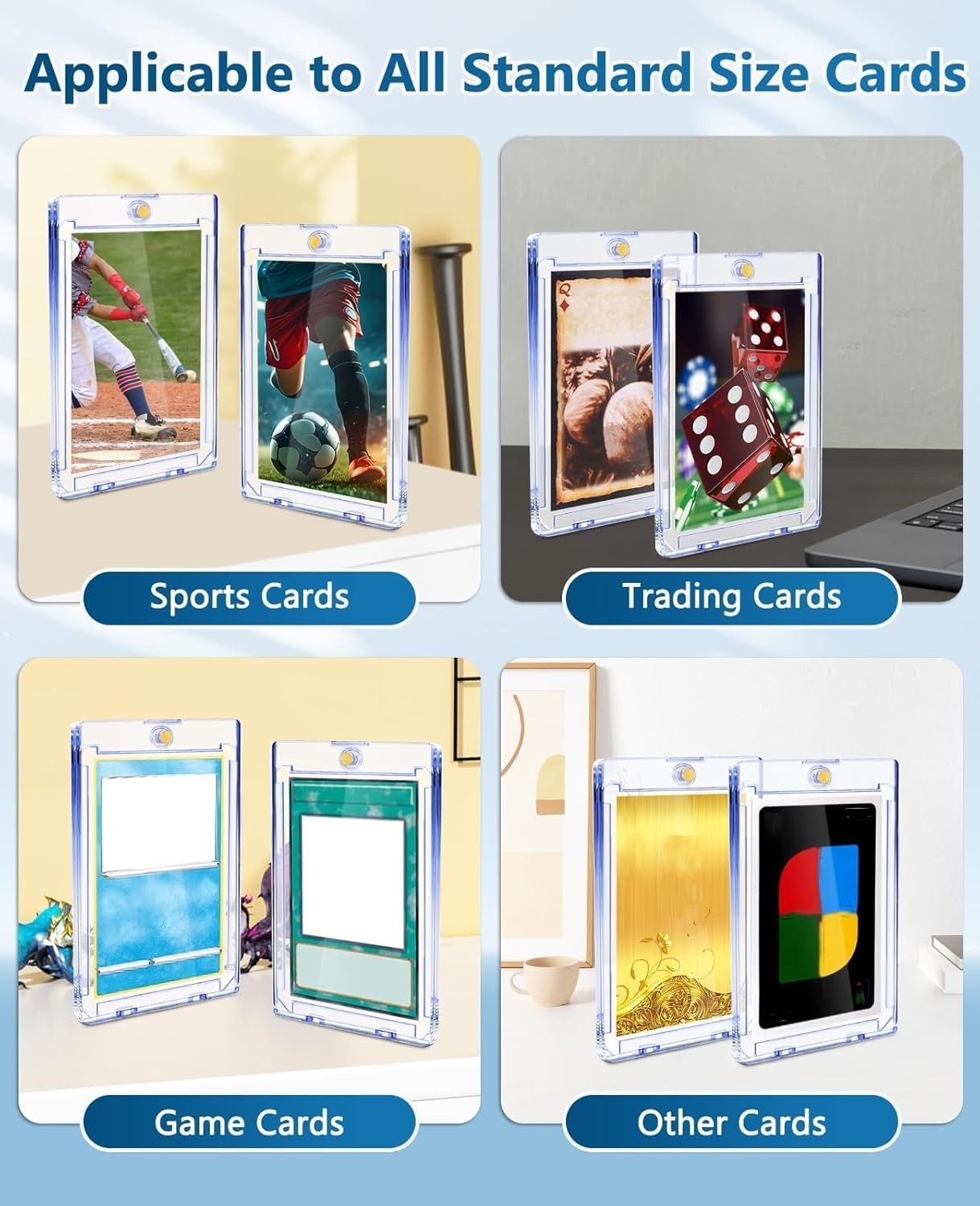 25/50/100/204/408 Pack Ultra-Thin Magnetic One Touch Card Holder For 35PT Cards