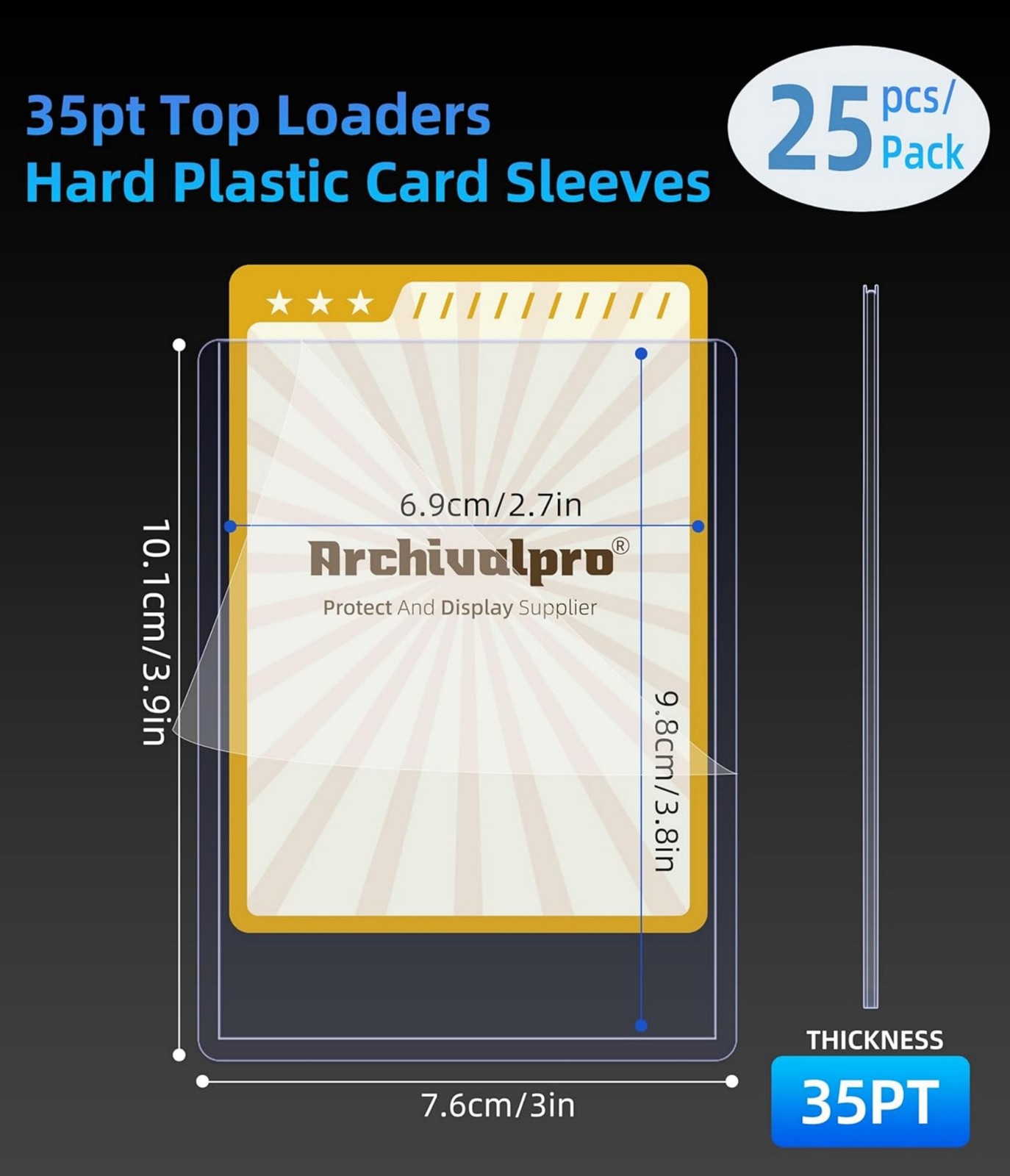 3″x4″ TopLoad Card Sleeves 35PT 25/50/100/200pcs Clear PVC For Pokemon One Piece