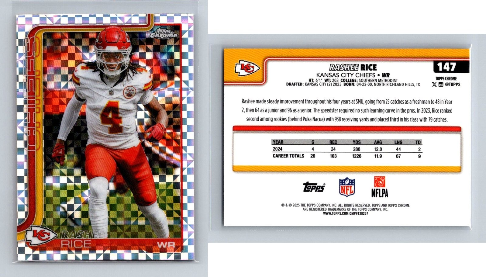 2025 Topps Chrome RASHEE RICE X-Fractor #147