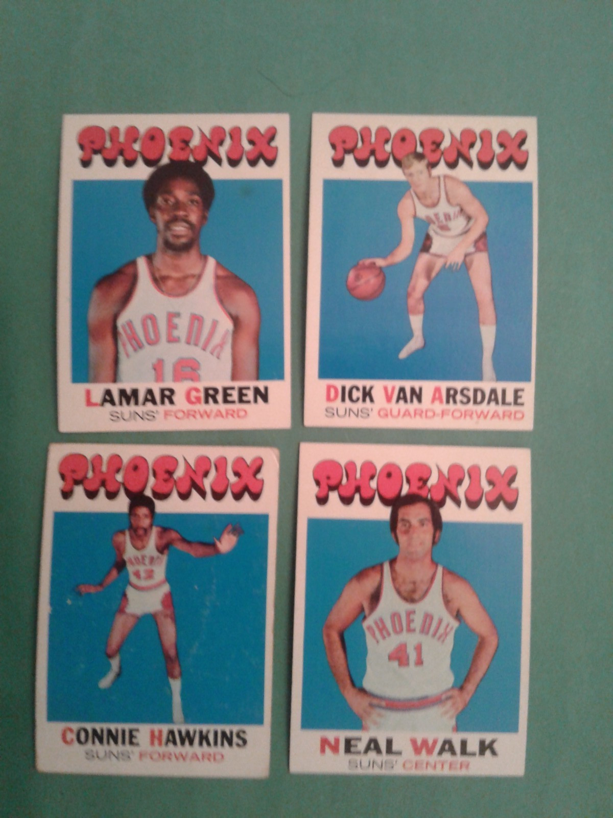 1971-72 Topps 4 Phoenix Suns – Dick Van Arsdale, Connie Hawkins, et al