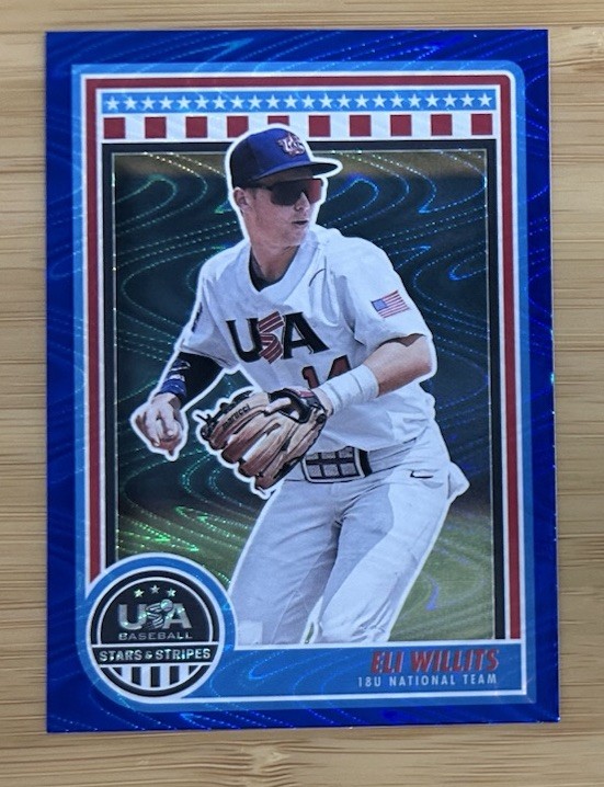 2025 Panini Stars & Stripes USA Eli Willits Blue Swirl /125 Nationals #1 Pick