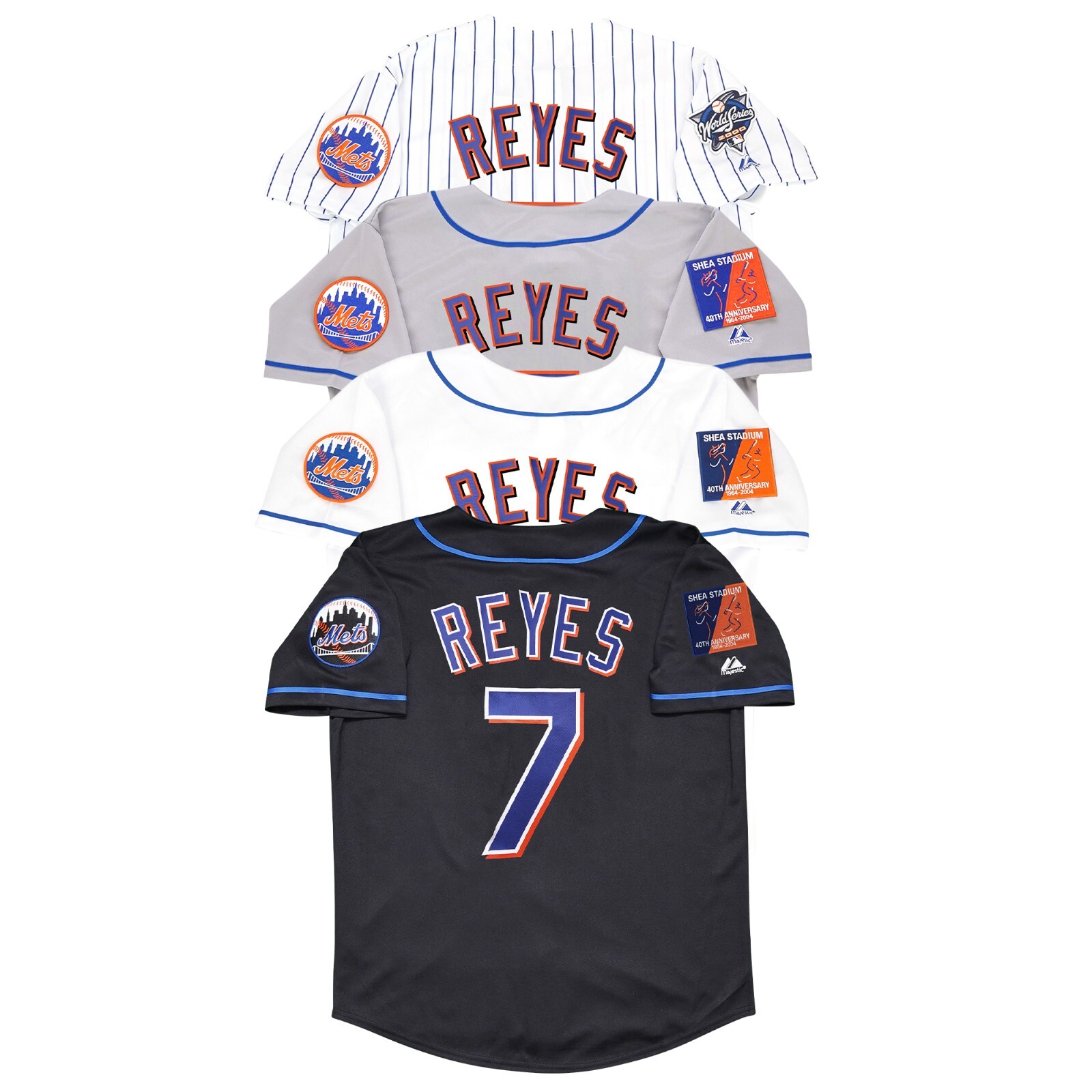 Jose Reyes 2004 New York Mets Shea 40th Patch (Home/Road/Alt) Men’s Jersey
