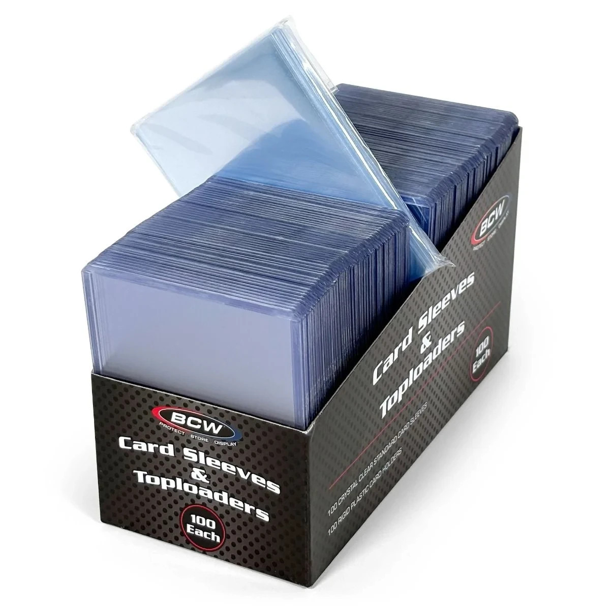 100 BCW Card Sleeves & Top Loader Combo Pack 3×4 Standard 100 of Each