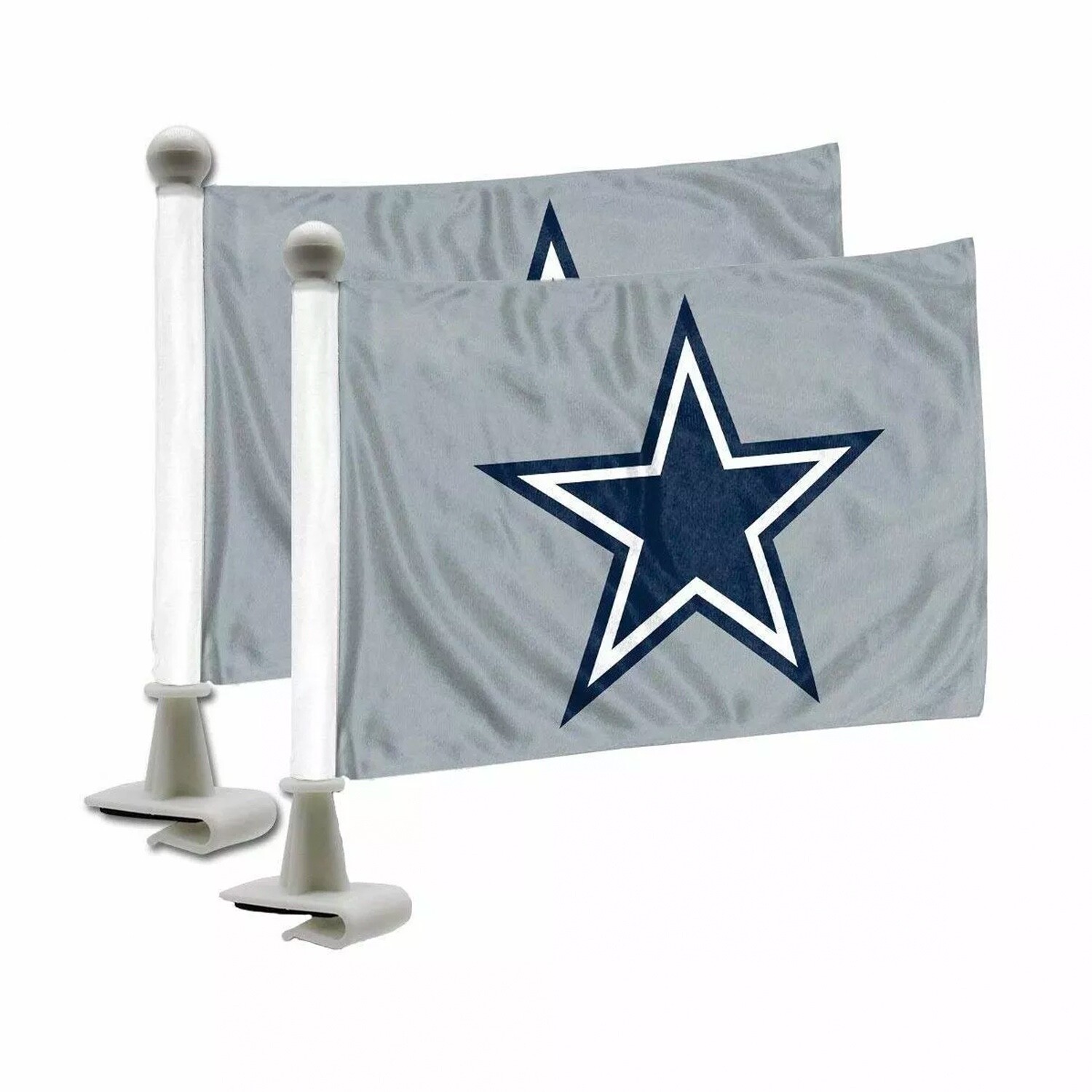 Dallas Cowboys Grey Double Sided Car Hood / Trunk Flags 4” x 6” – 2 PC