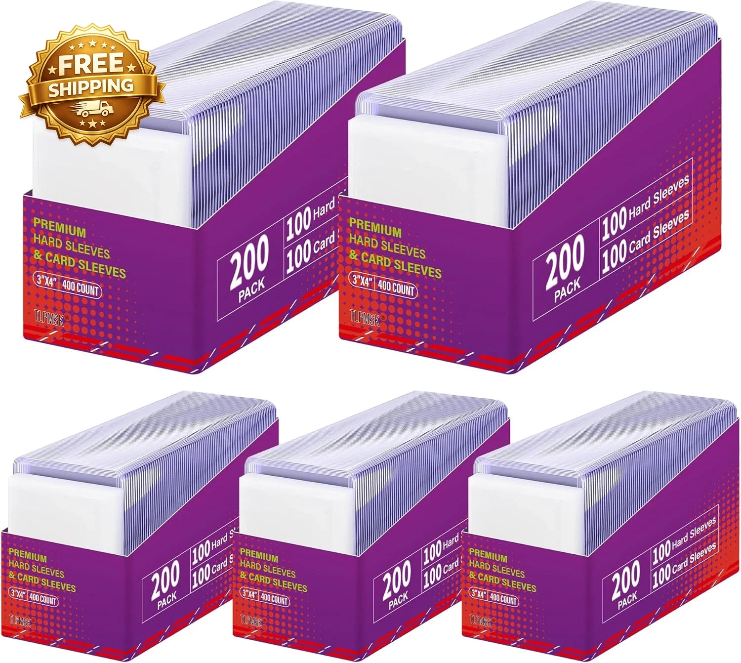 1000 Card Sleeves Top Loaders for Cards 3X4 Baseball Card Protectors Toploaders