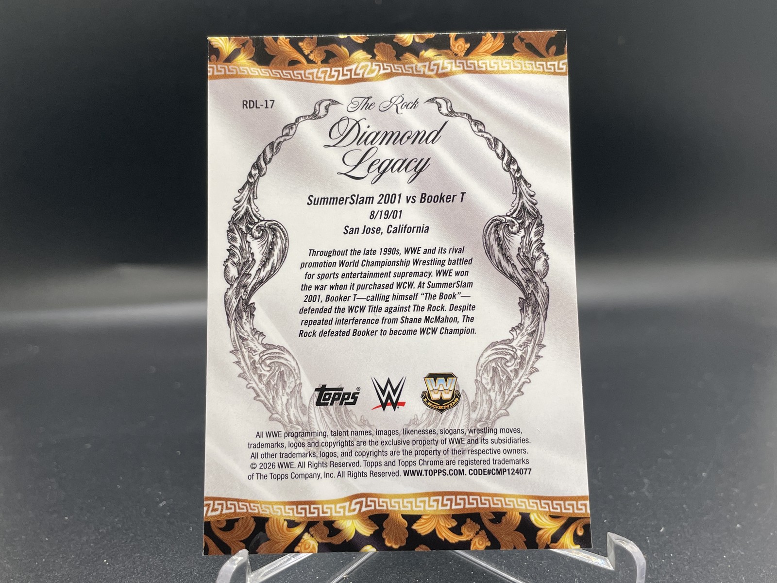 The Rock 2026 Topps Chrome WWE The Rock Diamond Legacy RDL-17