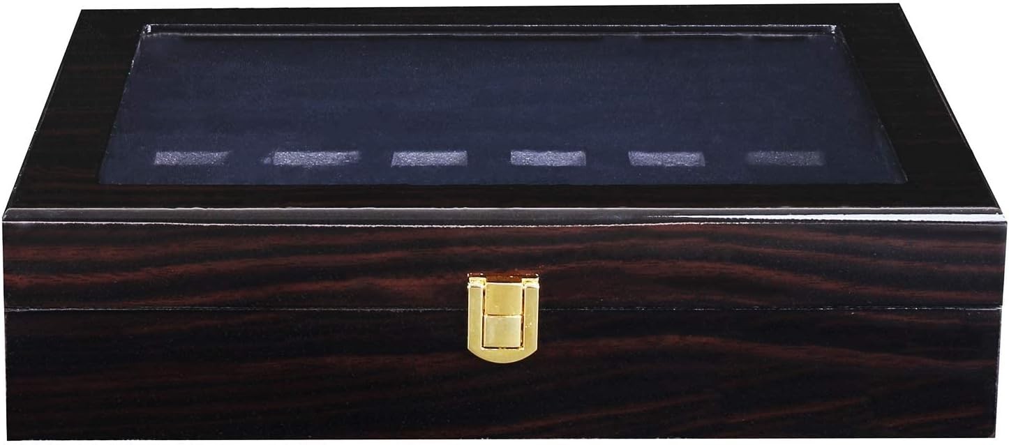 Durable Black Ring Display Case with Velvet Compartments – Perfect for Champions