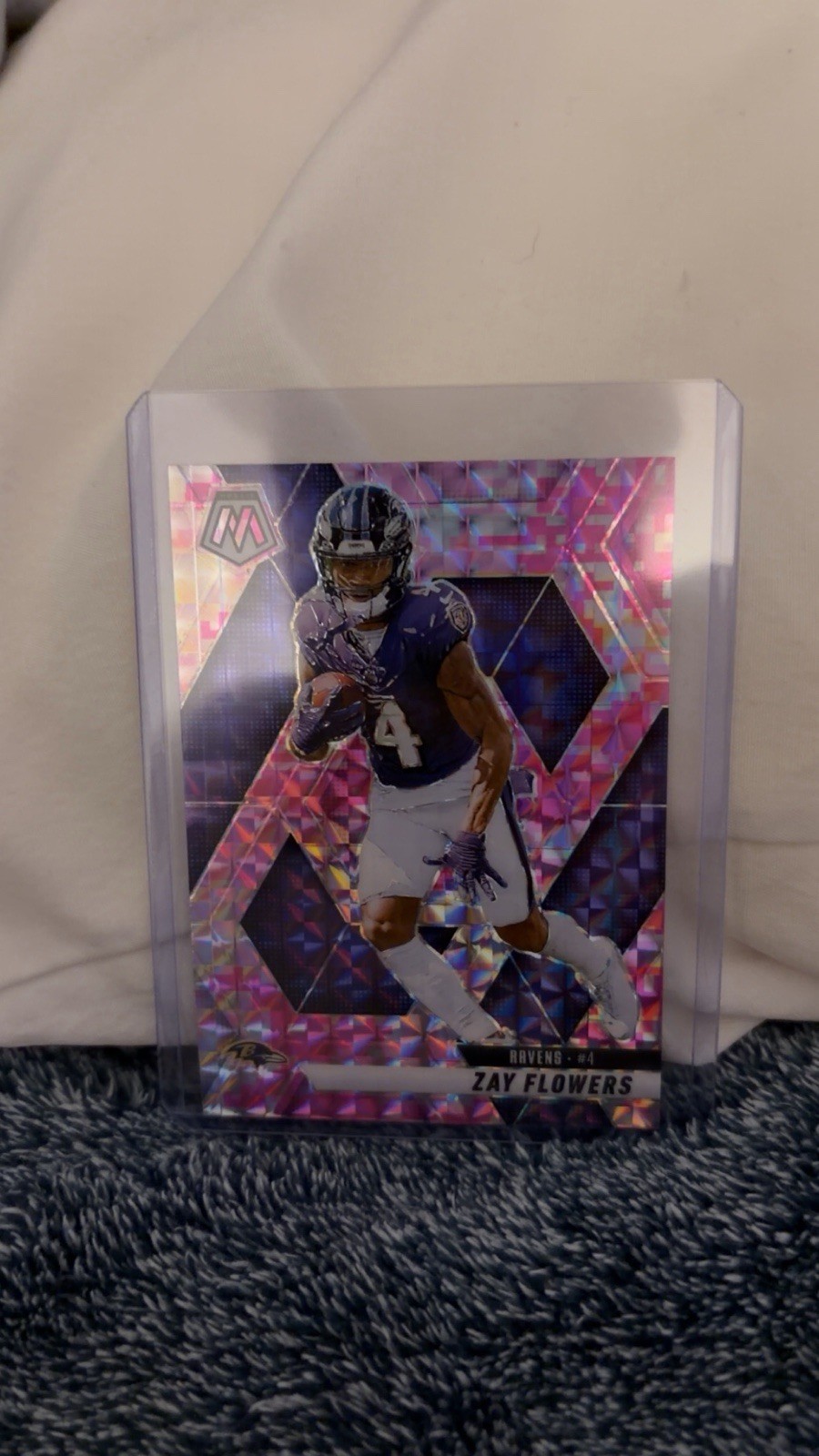 2025 Panini Mosaic – Zay Flowers #126 Camo Pink Mosaic Prizm