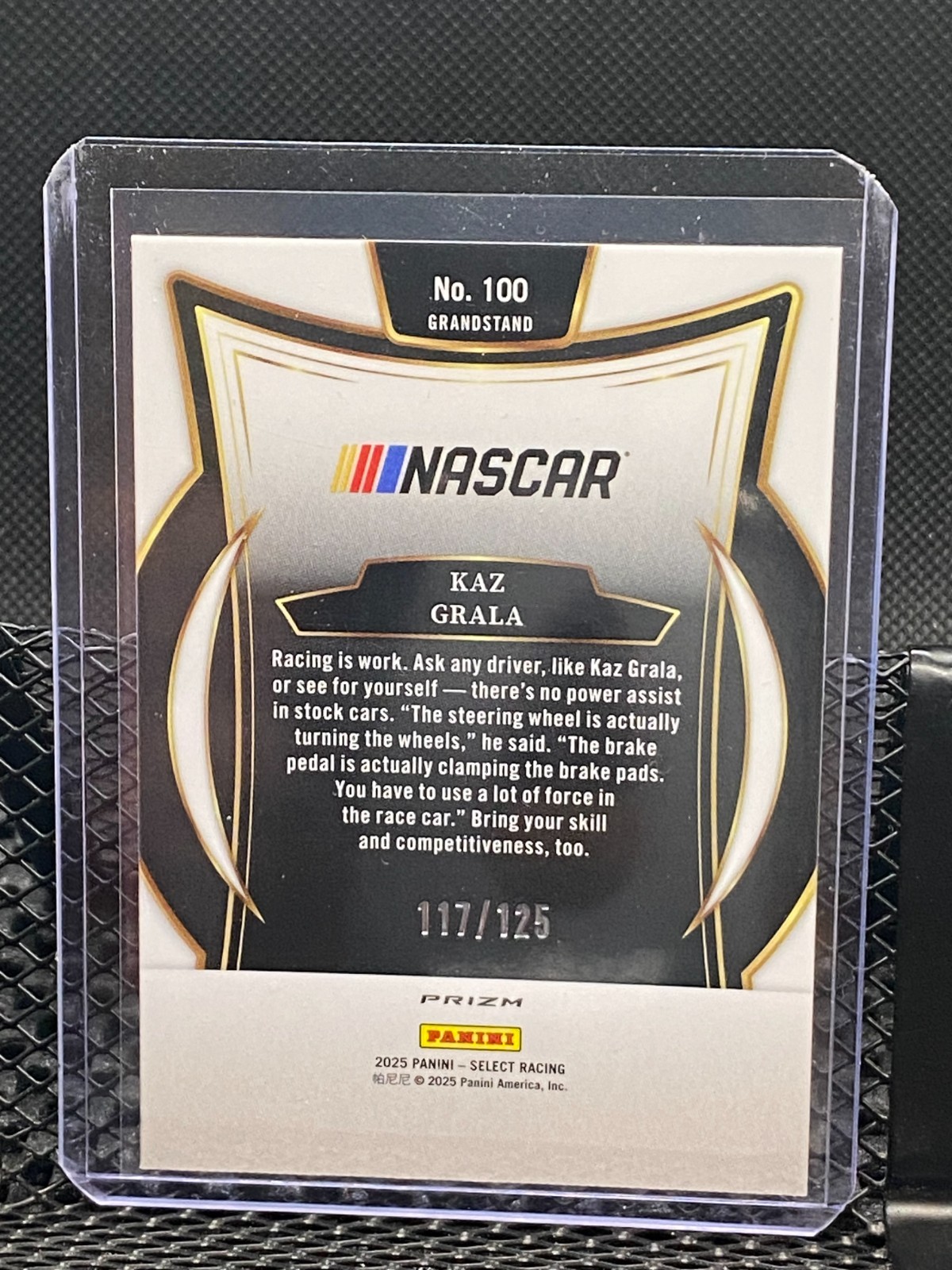 Kaz Grala 2025 Select Racing Red Prizm #117/125 # 100 Grandstand