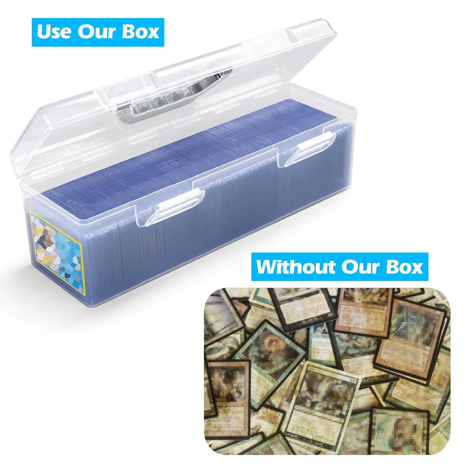 Trading Card Storage Box Toploader Holder Card Organizer Collection Case
