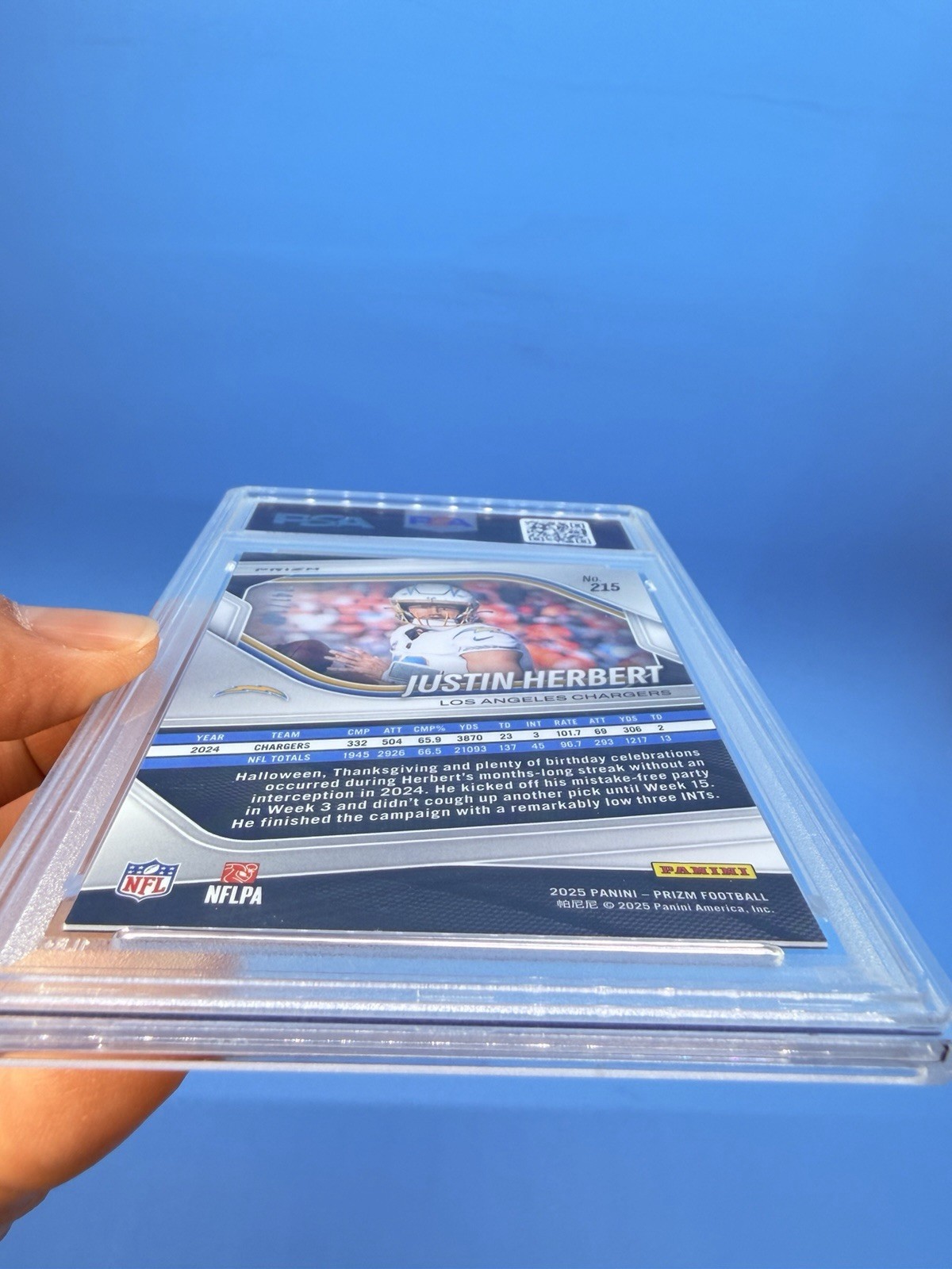 2025 Prizm ~ JUSTIN HERBERT ~ Red Wave Prizm #’d /149 ~ PSA 9 MINT POP 1 🔥
