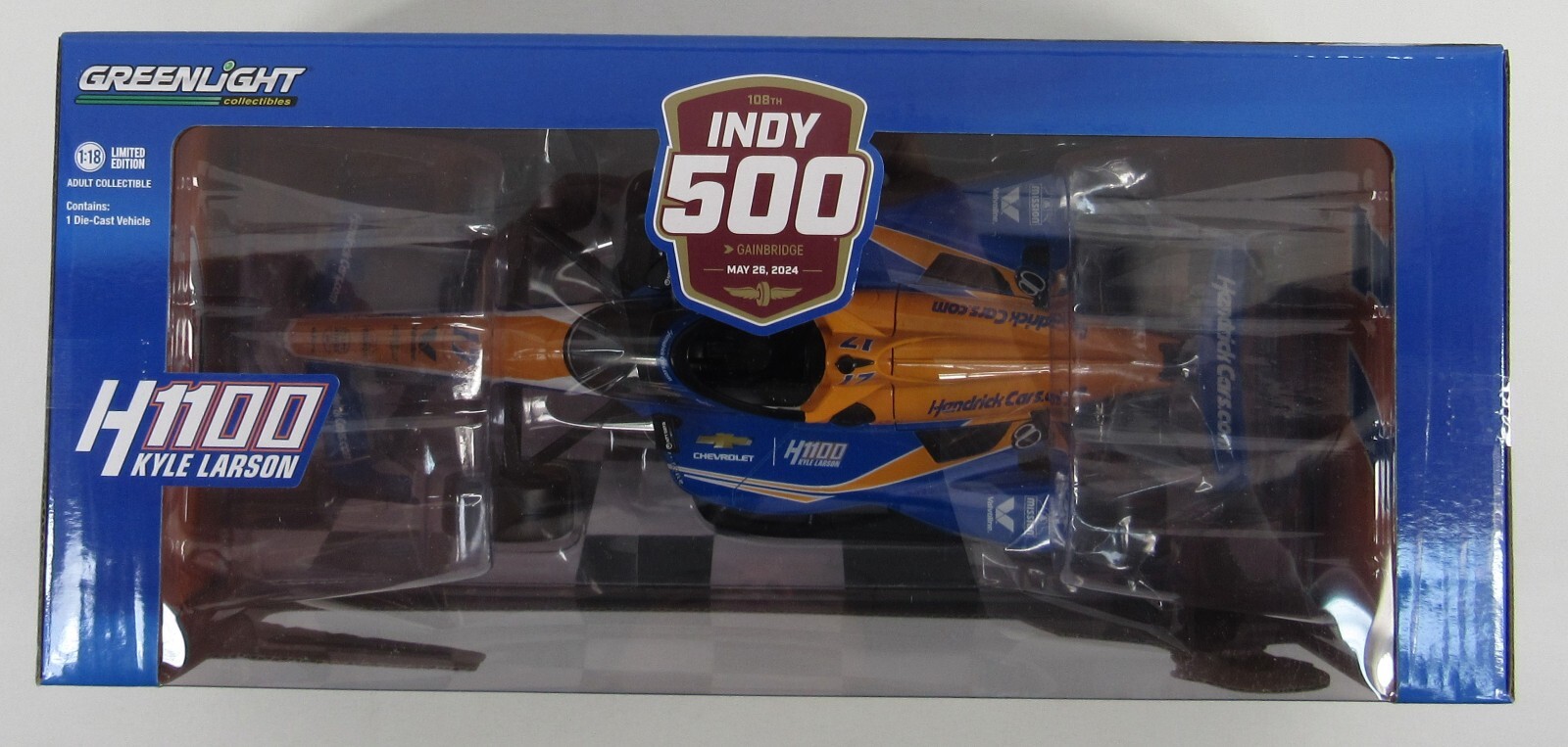 2024 Diecast Scale: 1:18 Indy 500 Rookie of The Year Kyle Larson H1100 Hendrick