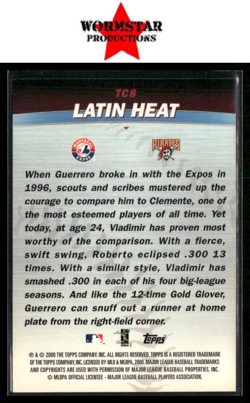 2001 Topps #TC8 Latin Heat (Vladimir Guerrero / Roberto Clemente) Combos .