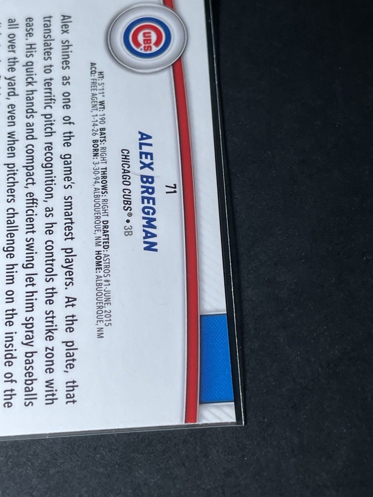 2026 Topps Flagship – Costco Exclusive Alex Bregman #71 Chrome*Read Description*