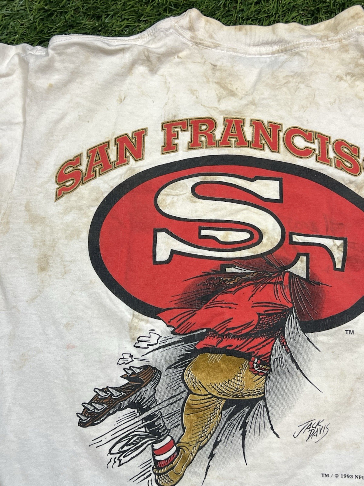 San Francisco 49ers NFL Caricature T-Shirt Men’s M Double Sided Vintage 90s