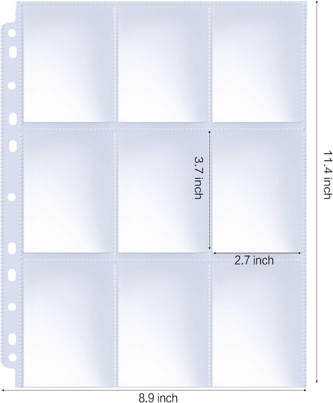 Top-Loading 9 Pocket Card Sleeve Pages – 100 Pack for Easy Access & Storage