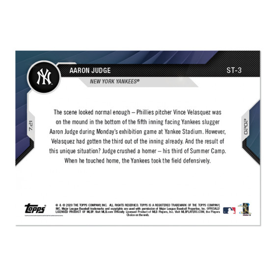 2020 Topps NOW Aaron Judge ST-03 ~ NY Yankees ~ PR only 775