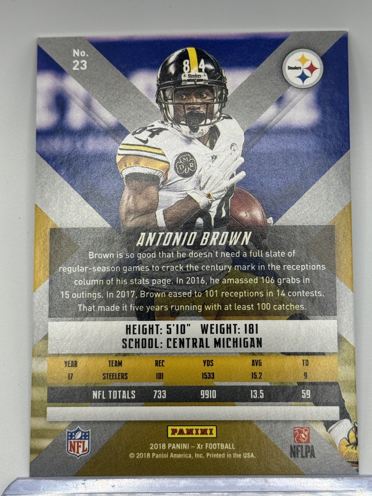 2018 Panini XR #23 Antonio Brown Blue #/199
