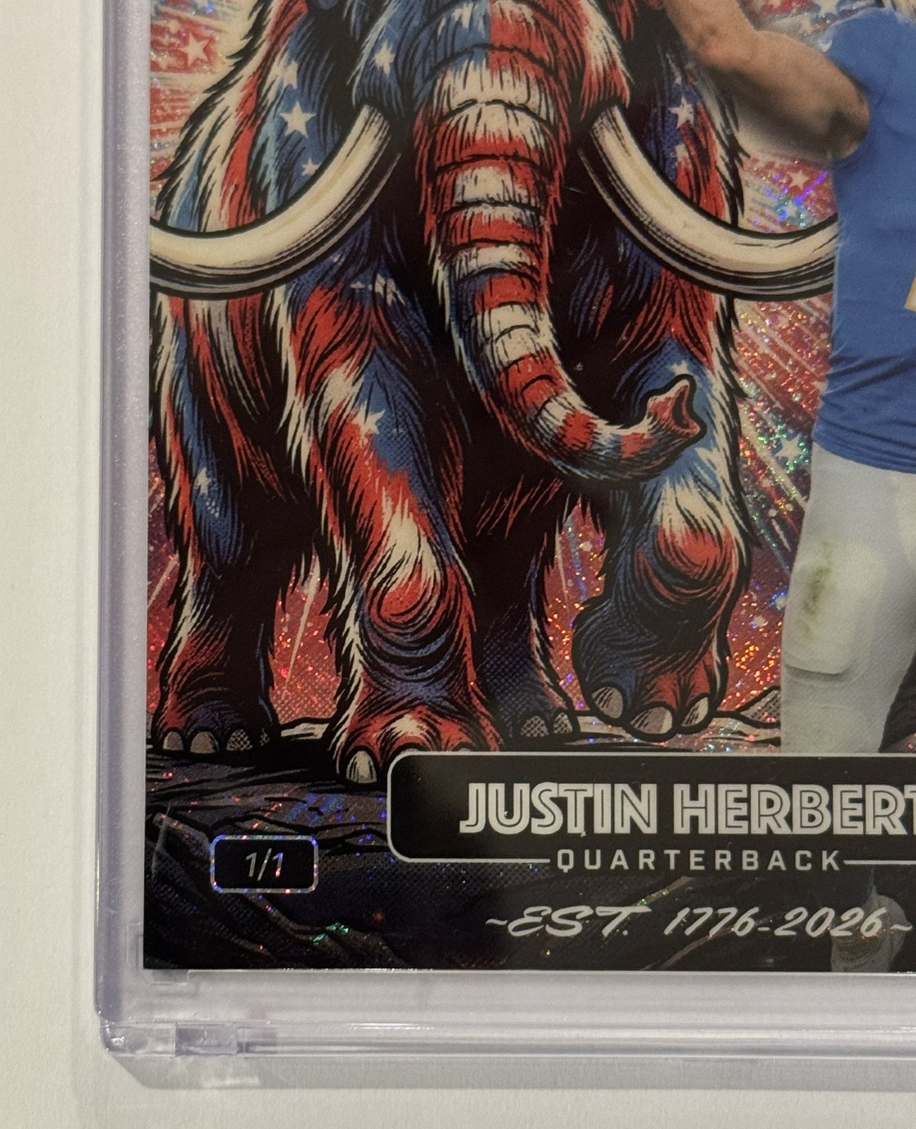 JUSTIN HERBERT 2026 Wild Card Mammoth America’s 250th (TRUE 1/1) SHIMMER PRIZM🔥