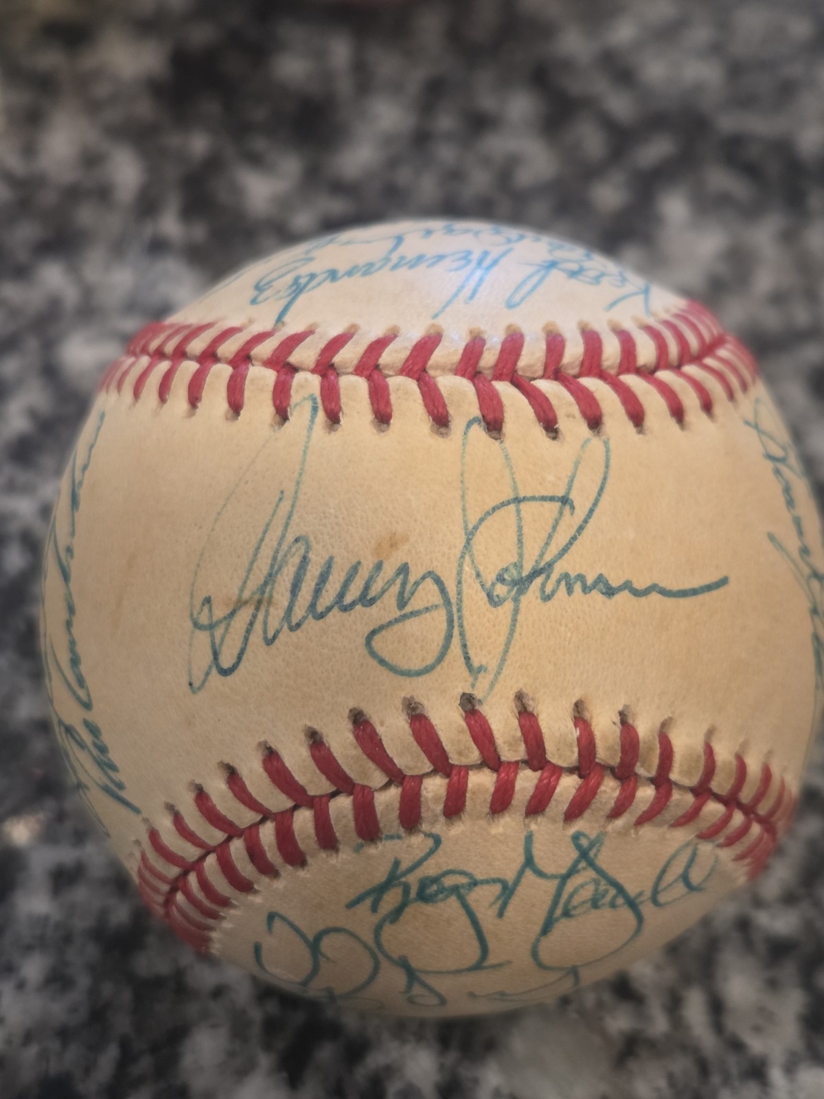 1985 New York Mets Team Signed Baseball 25 Sigs Carter Gooden Hernandez OOS COA