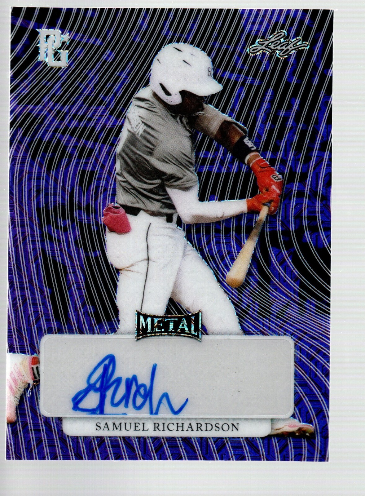 2023 Leaf Perfect Game Showcase Mojo Purple Auto #MA-SR1 Samuel Richardson 1/1