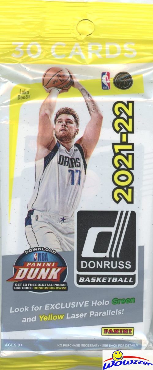(10) 2021/22 Panini Donruss Basketball HUGE JUMBO FAT CELLO Packs-300 Cards!