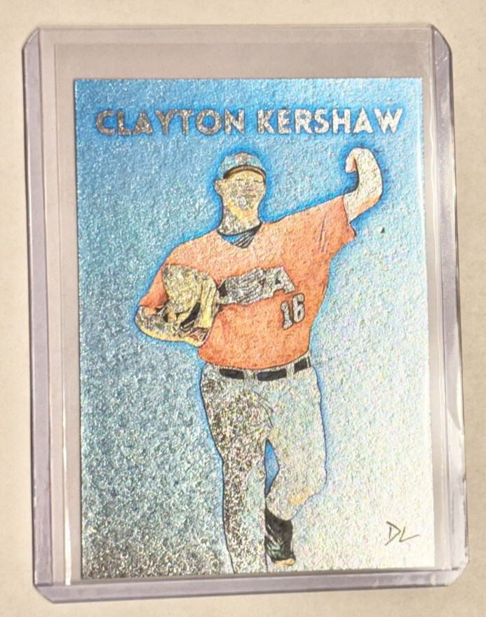 Clayton Kershaw Limited Platinum Plated Artist Signed Team USA Trading Card 1/1